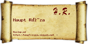 Haupt Róza névjegykártya